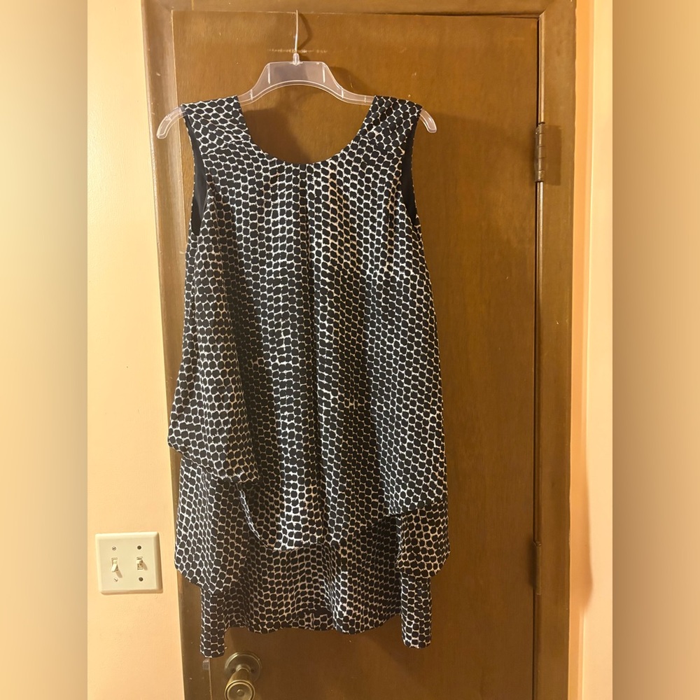 NWT Jonathan Simkhai black printed layered silk mini dress